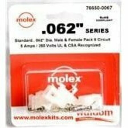 MOLEX Pin & Socket Connectors .062 Connector Kit Pnl Mnt Plug Recp 6P 766500067